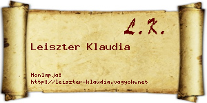 Leiszter Klaudia névjegykártya