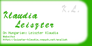 klaudia leiszter business card